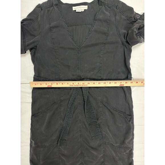 Pilcro Anthroplogie Washed Black V Neck SS Cargo Shirt Dress Size M - Picture 10 of 13